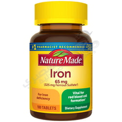 Nature Made Iron (325 Ferrous Sulfate) 65 Mg 180 Tablets