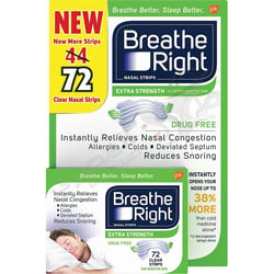 Breathe Right Extra For Sensitive Strips 72 Count