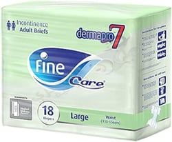 Fine Care Adult Briefs Large 18 Diapers