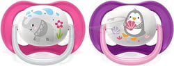 Philips Avent Bpa Free Ultra Air Silicone Soother Pink 6-18M Twin Pack