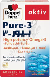 Doppelherz Aktiv Pure-3 Food Supplement Rich In Omega-3 Dha And Vitamins60 Capsules