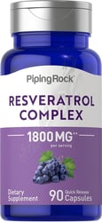 Piping Rock Resveratrol Supplement 1800 mg 90 Capsules