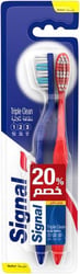Signal Triple Clean Medium for plaque removal and protection against cavity Toothbrush 2PC