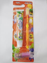 Kodomo strawberry or orange toothpaste + toothbrush + gift toy (Zig-Zag)