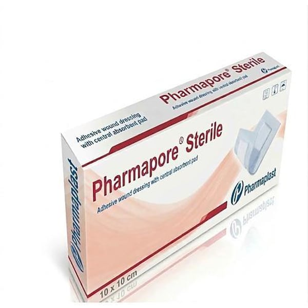 Pharmapore Sterile Adhesive Wound Dressing with Central Absorbent Pad 10x10 cm 1 Piece