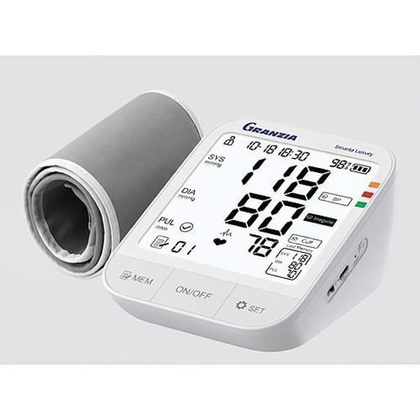 Granzia Smarta Luxury Digital Upper Arm Blood Pressure Monitor with Large Display & Irregular Heartbeat Indicator