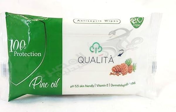 Qualita Antiseptic Wipes - Pine Oil - 20 Pcs
