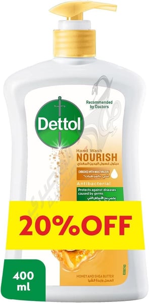 Dettol Hand Wash Nourish Single Bt 20% 400 Ml