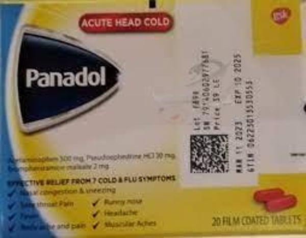 panadol Acute Head Cold 20 Tap