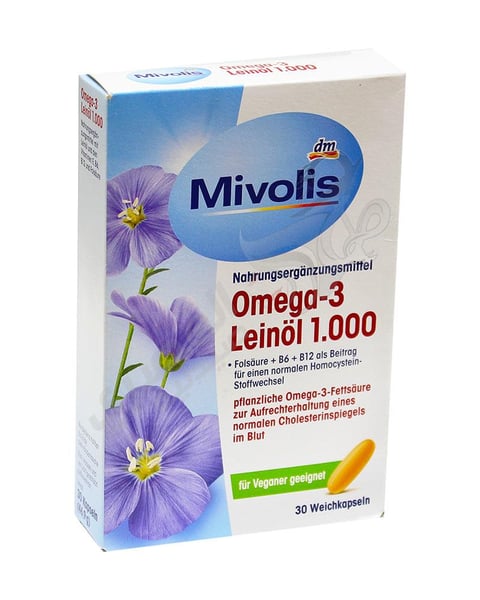 Mivolis Omega-3 LeinÃ¶l 1.000 Kapseln 30 St. 30 St