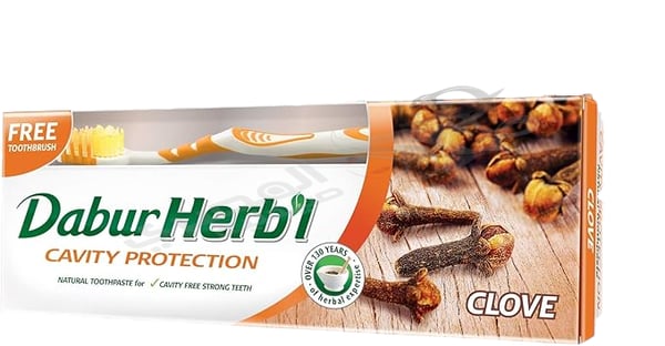 Dabur Herbal Cavity Protect Clove Toothpaste 140 gm + Toothbrush