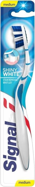 Signal Shiny White Medium for 2x stronger stain removal Toothbrush 1PC