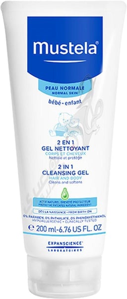 Mustela 2 In 1 Cleansing Gel (Hair And Body) 200 Ml